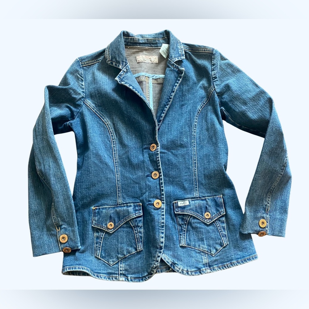 Vintage Levi Strauss Jean Jacket Denim Wash Copper Color Buttons Small
